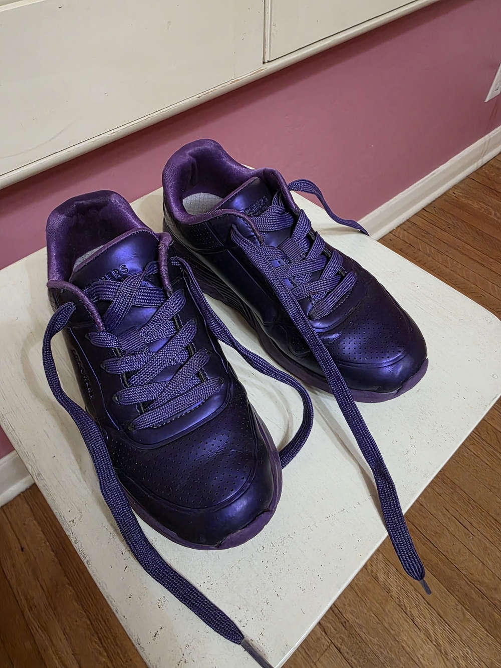 Skechers Kids Metallic Purple Sneakers
